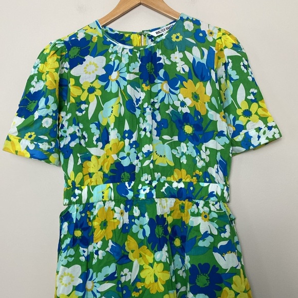 Walter Baker Kasey Dress Floral Mini Ruffle Hem Short Sleeves Size XL - Picture 6 of 16